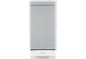 Seconique Nevada Grey, Oyster, Sonoma Oak and White 2 Door 1 Drawer Wardrobe (5762520842406)