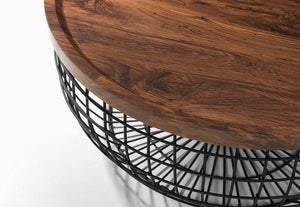 Julian Bowen Smithson Walnut Effect with Black Metal Coffee Table (5644612010150)