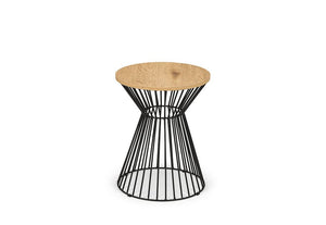 Julian Bowen Jersey Walnut and Oak with Black Metal Lamp Table (6563309355182)