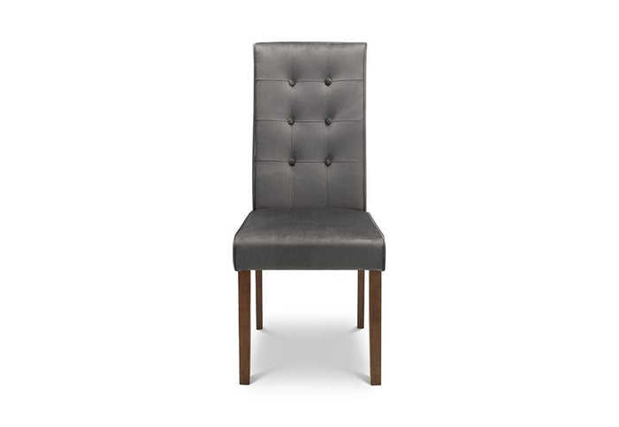OSD Madrid Walnut and Grey Velvet High Tufted Back Dining Chair (Set of 2)