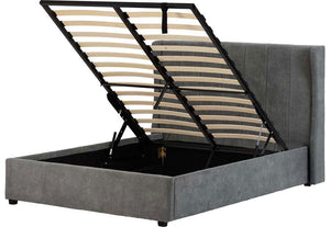 Seconique Amelia Dark Grey Upholstered Fabric Bed 4FT6 Double 5FT King Size (5669222842534)