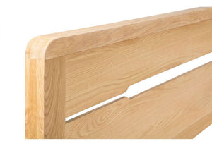 Julian Bowen Curve Solid Waxed Oak Wooden Bed 4FT6 Double 5FT King Size (5641571467430)
