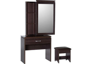 Seconique Charles Oak w/ Brown and White w/ Black 1 Drawer Dressing Table Set (5769066938534)