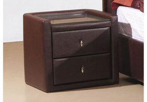Heartlands Caxton PU Black & Brown Bedside Table/ Nightstand/ Bedside Cabinet (7484283158702)