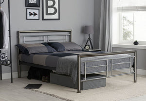 Birlea Montana Chrome & Nickel Steel Metal Bed Frame 4FT6 Double and 5FT King (5597591666854)