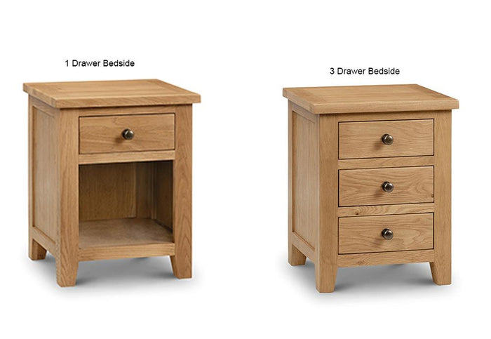 Julian Bowen Marlborough Oak Bedside Table/Nightstand/Bedside Cabinet Chest