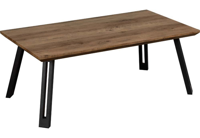 Seconique Quebec Medium Oak Effect with Black Straight Edge Coffee Table
