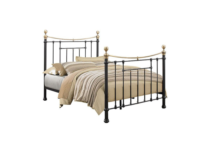 Birlea Bronte Black and Cream Metal Bed Frame 4FT6 Double and 5FT King Size