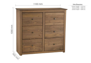 Birlea Santiago Solid Pine 2 Over 2 Chest,4 Drawer, 5 Drawer and 6 Drawer Chets (5600476463270)