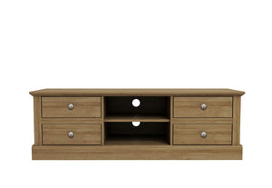 LPD Devon Oak/White, Oak/Charcoal & Oak 4 Drawer TV Unit (6169538101422)
