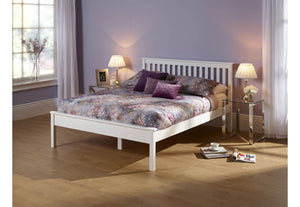 Serene Heather Honey Oak Opal White Hevea Wooden Bed 3FT 4FT Double 5FT 6FT (6677561901230)