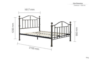 Birlea Victoria Black Nickel Steel Metal Bed Frame 4FT6 Double and 5FT King Size (5597591863462)