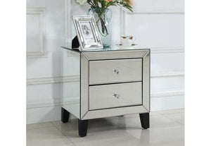 Heartlands Augustina Ashbourne Mirrored 2 Drawer Nightstand/Bedside Cabinet (7484049359022)