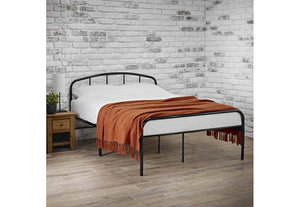 LPD Milton White & Black Metal Bed Frame Single Small Double, Double King Size (6164260487342)