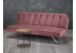 LPD Brighton Green, Grey, Orange, Pink Velvet Fabric Vintage Style Sofa Bed (6579740737710)