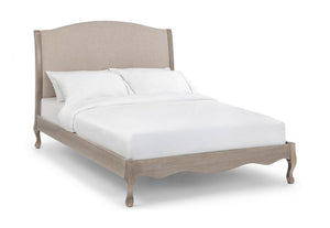 Julian Bowen Camille Solid Oak Fabric Upholstered Bed 4FT6 Double 5FT King Size (5641538338982)
