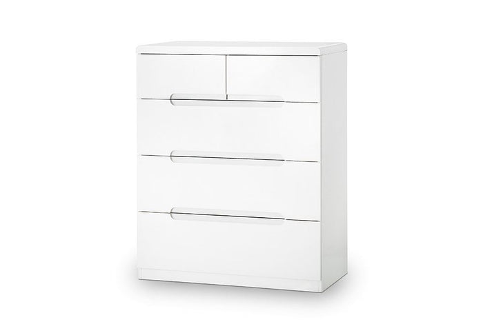 Julian Bowen Manhattan White 3 Drawer 3 + 2 Drawer 5 Drw Tall 6 Drw Wide Chests