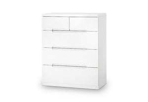 Julian Bowen Manhattan White 3 Drawer 3 + 2 Drawer 5 Drw Tall 6 Drw Wide Chests (5642834182310)