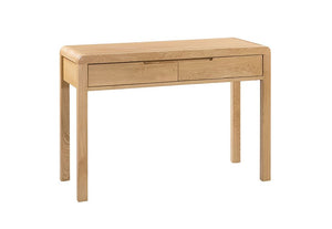 Julian Bowen Curve Waxed Oak 2 Drawer Dressing Table & Stool (5805842989222)