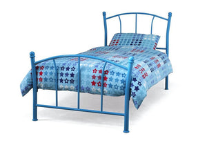 Serene Penny Blue Pink White Gloss Metal Bed 3FT Single (7016867758254)
