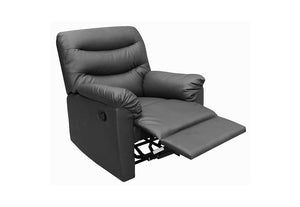 Birlea Regency Black Bronze Brown Faux Leather Manual Upholstered Recliner Chair (5600687095974)