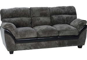 Seconique Capri Black, Charcoal and Grey Faux Leather 3 Seater & 2 Seater (5741454688422)