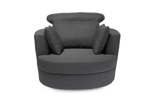LPD Furniture Bliss Grey and Silver Large Small Swivel Chair (6579661209774)