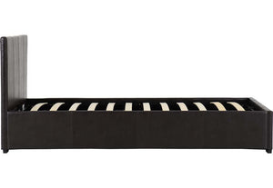 Seconique Waverley Black Faux Upholstered Fabric Bed 3FT Single 4FT6 Double (6328399331502)