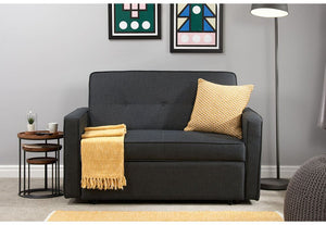 Birlea Otto Grey Upholstered Fabric Pull Out and Fold Down Sofa Bed (5596117827750)
