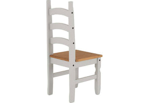Seconique Corona Distressed Waxed Pine Grey and White Dining Chair (5780959396006)