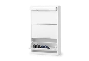 Julian Bowen Manhattan White High Gloss Shoe Cabinet with Drawer (6570311778478)