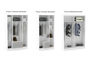 OSD Lynx High Gloss White and Grey Wardrobe (7582013030574)