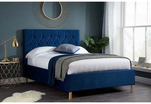 Birlea Loxley Mustard,Blue,Grey,Green Upholstered Fabric Bed 4FT Double 5FT King (5698905538726)