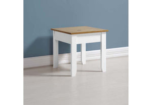 Seconique Ludlow White with Oak Lacquer Lamp Table (5745240473766)