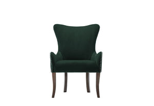 Birlea Ellis Wingback Green, Grey and Midnight Blue Upholstered Fabric Chair (5600657506470)
