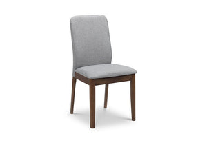 Julian Bowen Berkeley Grey Linen and Walnut Dining Chair (5633485996198)