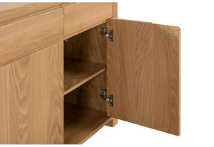 Julian Bowen Curve Waxed Oak 3 Drawer 3 Door Sideboard (5805856882854)