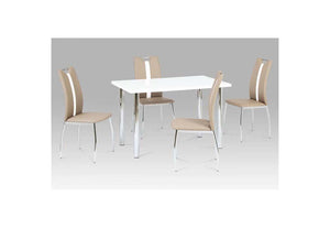 OSD Basel Brown with white Stripe & Chrome Leg Dining Chair (7622586630318)