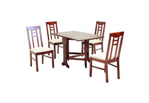 OSD Hortaleza Mahogany & Natural Cream PU Dining Chair (7622171066542)