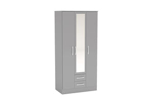 Birlea Lynx High Gloss 3 Door 2 Drawer with Mirror (5600565919910)