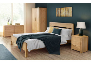 Julian Bowen Curve Solid Waxed Oak Wooden Bed 4FT6 Double 5FT King Size (5641571467430)