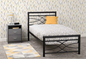 Seconique Kelly Black Metal Bed 3FT Single - 90cm 4FT6 Double - 135cm (5674849796262)
