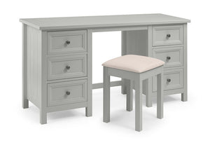 Julian Bowen Maine Surf White and Dove Grey Solid Pine Dressing Table Stool (6563311354030)