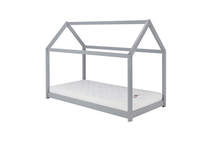 Birlea House Grey, White and Natural Pine Kids Wooden Bed Frame 3FT Single -90cm