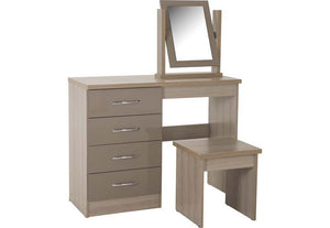 Seconique Nevada Grey, Oyster, Sonoma Oak and White 4 Drawer Dressing Table Set (5769105014950)