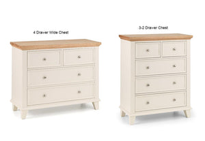 Julian Bowen Portland Stone White 3 + 2 Drawer 4 + 2 Drawer Chests (5644522094758)