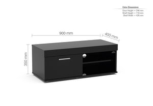 Birlea Edgeware Black, Walnut & Black, White and White & Grey Small TV Unit (5600638107814)
