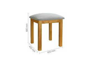 Birlea Woburn Oak Veneer Solid Oak Dressing Table Stool (5596214722726)