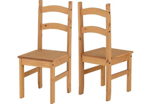 Seconique Budget Distressed Waxed Solid Pine Mexican Dining Chairs (5776328556710)
