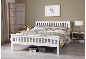 Serene Amelia Honey Oak Opal White Hevea Wooden Bed 3FT 4FT Double 5FT 6FT (6677603090606)